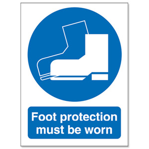 Stewart Superior Foot Protection Must Be Worn Self Adhesive Sign Ref M003SAV Ident: 548B