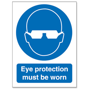 Stewart Superior Eye Protection Must Be Worn Self Adhesive Sign Ref M004SAV Ident: 548B