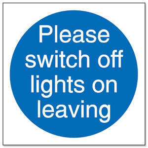 Stewart Superior Please Switch Off Lights Self Adhesive Sign Ref M013SAV [Pack 5] Ident: 548B