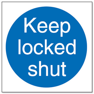 Stewart Superior Keep Locked Shut Self Adhesive Sign Ref M016SAV [Pack 5] Ident: 548B