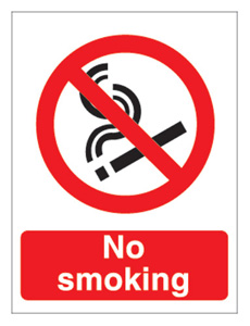 Stewart Superior No Smoking Self Adhesive Sign Ref P089PVC Ident: 547A