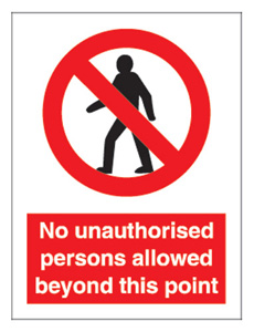 Stewart Superior No Unauth P-Sons Beyond Point Self Adhesive Sign Ref P099PVC