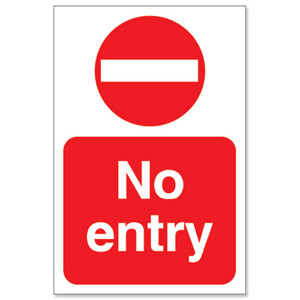 Stewart Superior No Entry Sign for Outdoor Use Foamboard Ref FB024