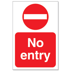 Stewart Superior No Entry Sign for Outdoor Use Foamboard Ref FB024 Ident: 549A