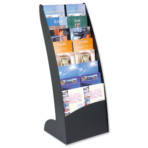 Literature Display Holder Curved 8x20mm Compartments 5.9Kg Black Ident: 295D