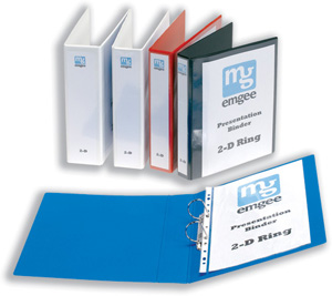 Emgee Presentation Ring Binder PVC 2 D-Ring 40mm Capacity A4 Blue Ref 560317 [Pack 6]