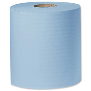 Centrefeed Hand Towel Rolls Single Ply 200mmx300m Blue Ref J96154D [Pack 6] Ident: 596B