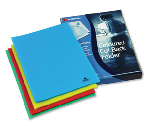 Rexel Cut Back Folder Polypropylene Copy-secure Embossed Finish A4 Assorted Ref 12223AS [Pack 100] Ident: 185D
