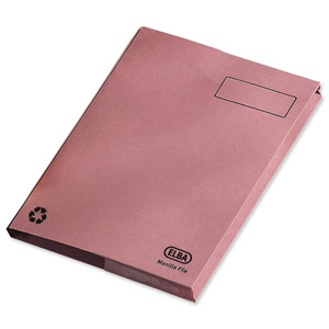 Elba Clifton Flat File with Front Pocket 315gsm Capacity 50mm Foolscap Pink Ref 100090322 [Pack 25] Ident: 200A