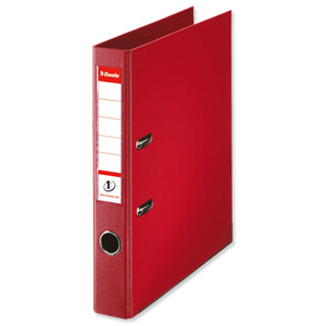 Esselte No. 1 Power Mini Lever Arch File PP Slotted 50mm Spine A4 Red Ref 811430 [Pack 10] Ident: 227B