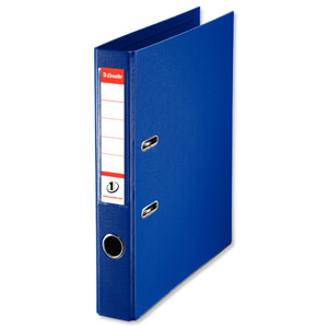Esselte No. 1 Power Mini Lever Arch File PP Slotted 50mm Spine A4 Blue Ref 811450 [Pack 10]