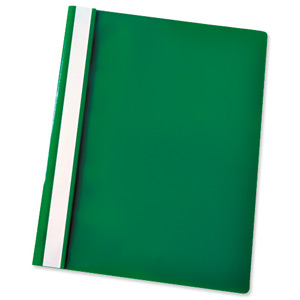 Esselte Report Flat File Lightweight Plastic Clear Front A4 Green Ref 56286 [Pack 25] Ident: 202B