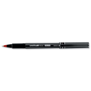 Uni-ball UB155 Micro Deluxe Rollerball Pen Ultra Fine 0.5mm Tip 0.2mm Line Red Ref 9000602 [Pack 12] Ident: 72C