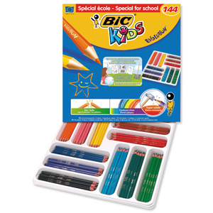 Bic Kids Evolution Pencils Colour Splinter-proof Wood-free Vivid Assorted Ref 887830 [Pack 144] Ident: 105D