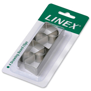 Linex Drawing Board Clips for Securing Paper or Card Ref Pdbdbc-4 [Pack 4] Ident: 111E