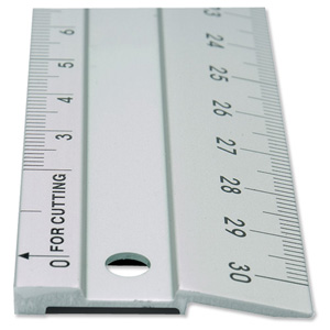 Linex Hobby Cutting Ruler Anti-slip Light Aluminium 1 Bevelled Side 1 Plain Side 50cm Ref LXE2950M Ident: 108I