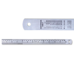 Linex Ruler Stainless Steel Imperial and Metric with Conversion Table 300mm Ref Lxesl30 Ident: 109D