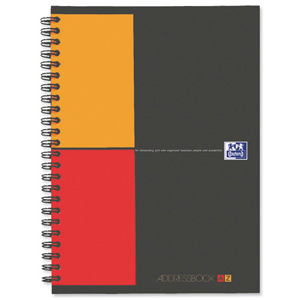 Oxford International Address Book A-Z Polypropylene Wirebound 160pp 90gsm A5 Ref 100103165 Ident: 337F