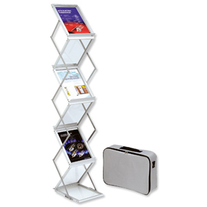Literature Display Folding Concertina Floor Stand 6 x A4 Shelves
