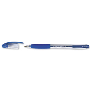 Bic Atlantis Ball Pen Cushion Grip Broad 1.2mm Tip 0.8mm Line Blue Ref 837387 [Pack 12] Ident: 82E