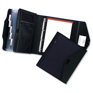 Snopake MeetingMate Binder Multi-use Expanding 6-Part Organiser and 4x 25mm Rings A4 Black Ref 15304 Ident: 205C