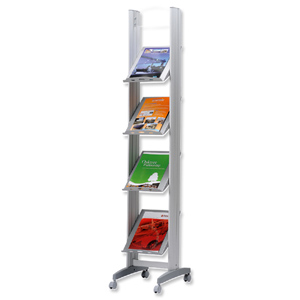 Literature Display Mobile 1 Sided 4 Metal Shelves 38mm Lip Ident: 294C