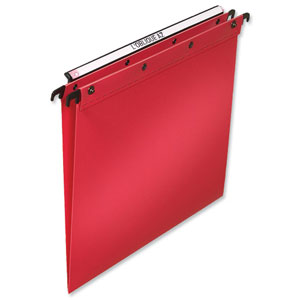 Elba Suspension File Polypropylene Vertical 100sheet V-Base Foolscap Red Ref 100330373 [Pack 25] Ident: 212A