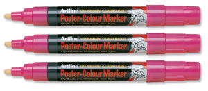 Artline Poster-Colour Paint Marker Outdoor and Indoor Fluorescent Assorted Ref EPS-4-4WB [Wallet 4]
