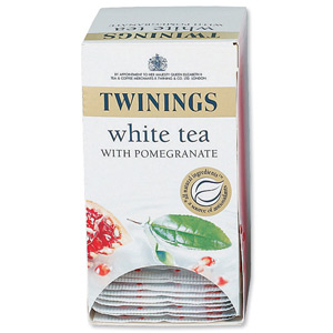 Twinings Infusion Tea Bags Individually-wrapped White Tea and Pomegranate Ref A07568 [Pack 20]