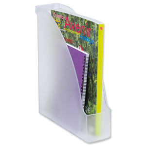 Magazine File Extra Capacity with Adjustable Spine Label Holder A4 Clear