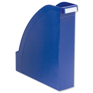 Magazine File Extra Capacity with Adjustable Spine Label Holder A4 Blue Ident: 332B