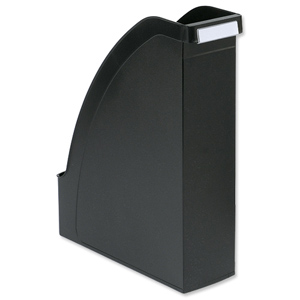 Magazine File Extra Capacity with Adjustable Spine Label Holder A4 Black Ident: 332B