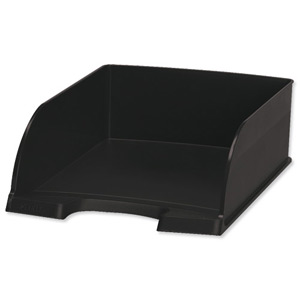Letter Tray Jumbo Deep Sided with 2 Label Positions Black