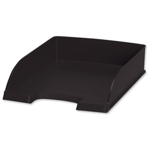 Letter Tray Robust Polystyrene High Sided with Extra Label Space Black Ident: 329B