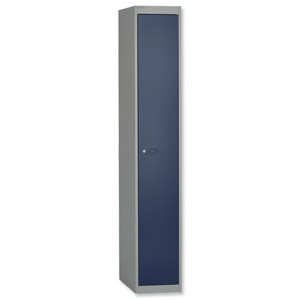 Bisley Locker Deep Steel 1-Door W305xD457xH1802mm Goose Grey/Blue Ref CLK181-7339 Ident: 471A