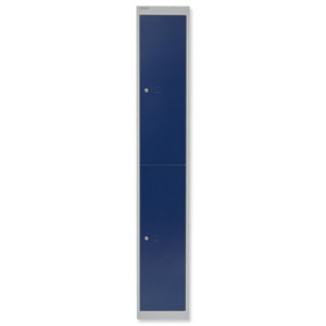 Bisley Locker Deep Steel 2-Door W305xD457xH1802mm Goose Grey/Blue Ref CLK182-7339 Ident: 471A