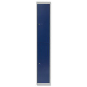Bisley Locker Deep Steel 2-Door W305xD457xH1802mm Goose Grey/Blue Ref CLK182-7339 Ident: 471A