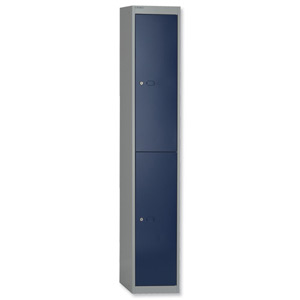 Bisley Locker Steel 2-Door W305xD305xH1802mm Goose Grey-Blue Ref CLK122-7339 Ident: 471A
