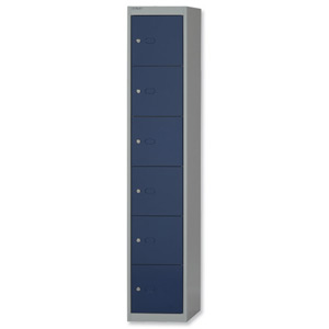 Bisley Locker Steel 6-Door W305xD305xH1802mm Goose Grey-Blue Ref CLK126-7339 Ident: 471A