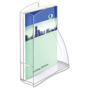 CEP Isis Magazine File with Finger Grip Robust Elegant Moulded Polystyrene A4 Crystal Ref 2136911