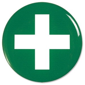 Stewart Superior Office Logo Sign Polyurethane Convex Dia.60mm First Aid Ref CV012 Ident: 692C