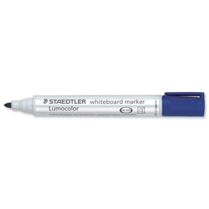 Staedtler Lumocolor Whiteboard Marker Dry-safe Bullet Tip 2mm Line Blue Ref 351-3 [Pack 10] Ident: 97D