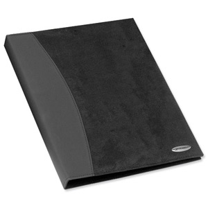 Rexel Display Book Soft Touch 24 Pockets with Cover Suede Effect and Smooth Combo Black Ref 2101186 Ident: 297E