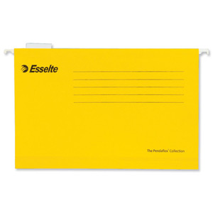 Esselte Pendaflex Suspension File Kraft V-Base 15mm Square 30mm Foolscap Yellow Ref 90335 [Pack 25]