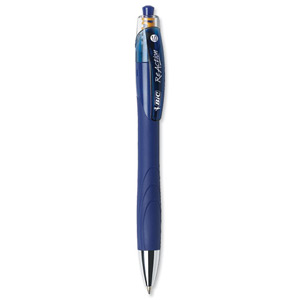 Bic ReAction Ball Pen Retractable Long Grip 1.0mm Reactive Tip 0.4mm Line Blue Ref 8575471 [Pack 12]