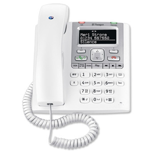 BT Paragon 550 Telephone Corded Answer Machine 100 Memories SMS Caller Inverse Display Ref 32115 Ident: 671E