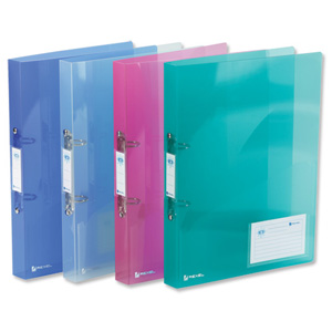 Rexel Ice Ring Binder Polypropylene Standard 25mm A4 Translucent Assorted Ref 2102044 [Pack 10]