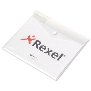 Rexel Ice Wallet Durable Polypropylene Popper-seal A4 Translucent Clear Ref 2101660 [Pack 5] Ident: 196A