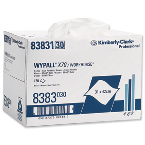 Wypall X70 Brag Box Cleaning Wipers Approx. 150 Cloths Ref 8383