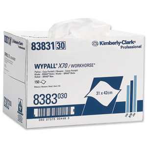 Wypall X70 Brag Box Cleaning Wipers Approx. 150 Cloths Ref 8383 Ident: 586B